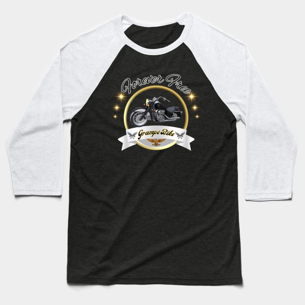 Grandpa Biker Motorcyle Baseball T-Shirt by Spacetrap